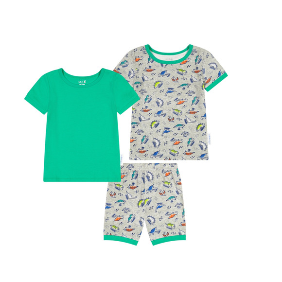 Max & Olivia Toddler Boys Dinosaur Snug Fit Pajama 3 Piece Set Green Size 4T - Picture 1 of 1